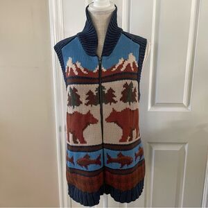 Woolrich Zip Up Shawl Collar Women'sSweater Yellowstone Here I Come Women's Vest